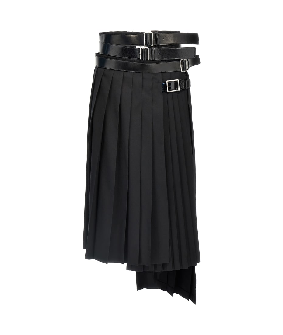 Junya Watanabe Pleated Skirt With Belts | italist
