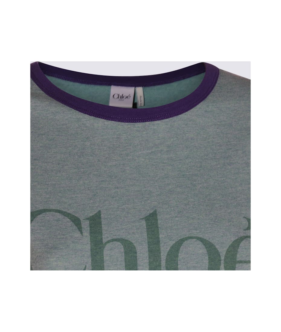 ★関税込み★ Chloe GREEN AND PURPLE COTTON T-SHIRT Chloé Green And Purple Cotton T-shirt | italist