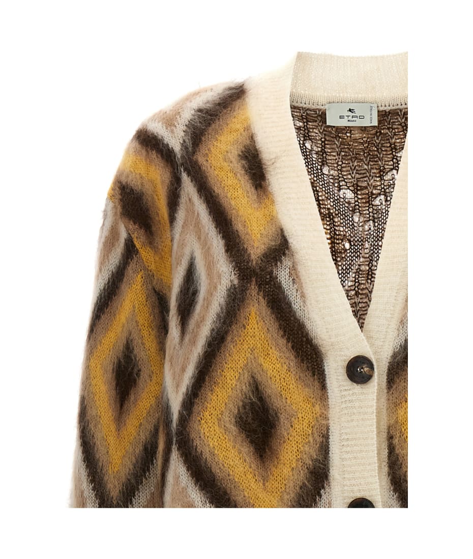 ETRO jacquard wool cardigan - Neutrals