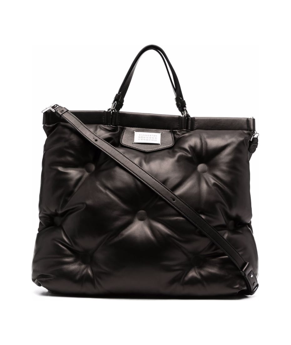 ☆韓国の人気☆【MAISON MARGIELA】☆Glam Slam Shopping BA.G☆ MAISON MARGIELA Glam Slam Bowling Black Leather Tote
