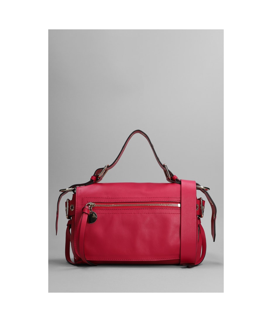 Red Valentino Leather Shoulder Bag In Fuxia