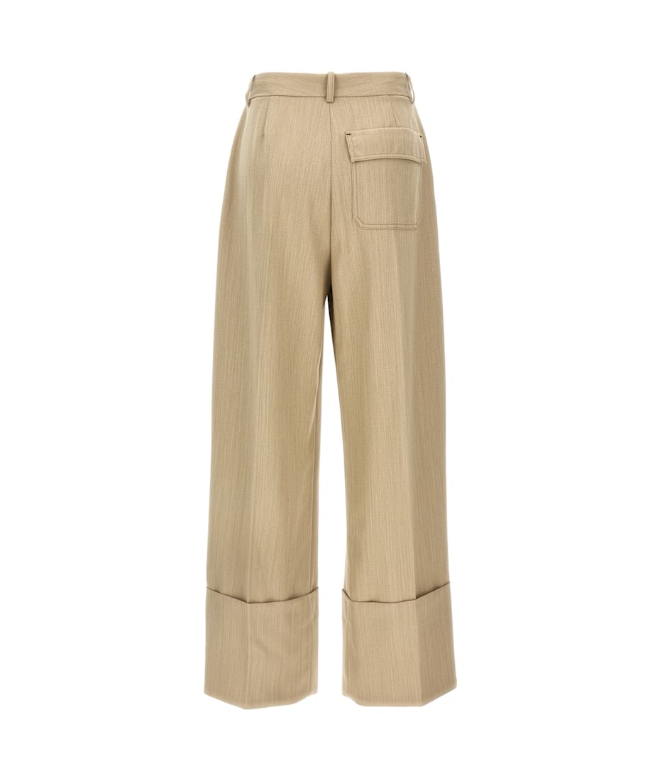 【関税込み】VICTORIA BECKHAM MAXI TURN-UP PANTS Victoria Beckham Maxi turn-up Pants Trousers | Neutrals