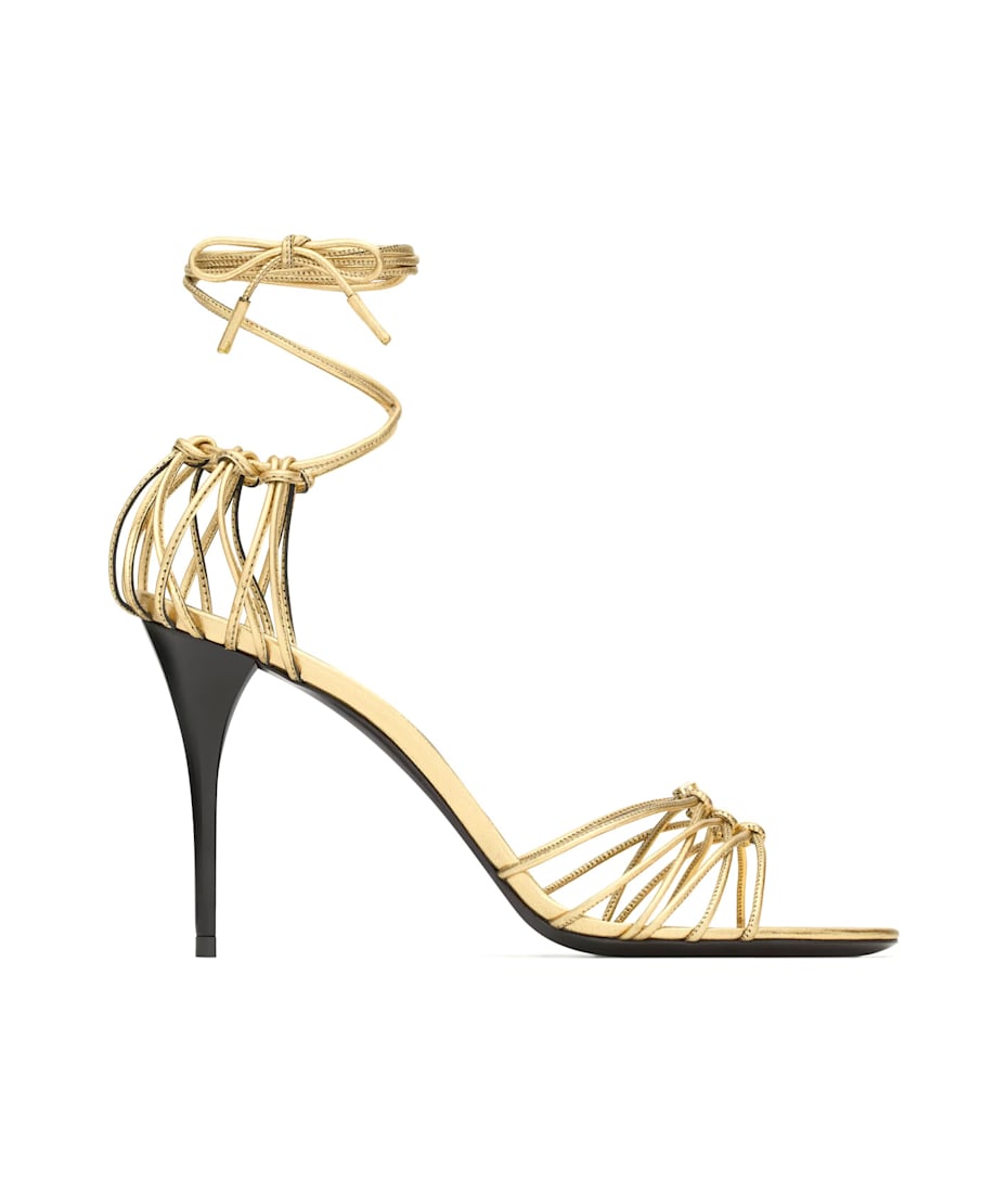 サンダル・ミュール SAINT LAURENT Babylone sandals in laminated nappa Babylone 90 leather sandals in black - Saint Laurent | Mytheresa