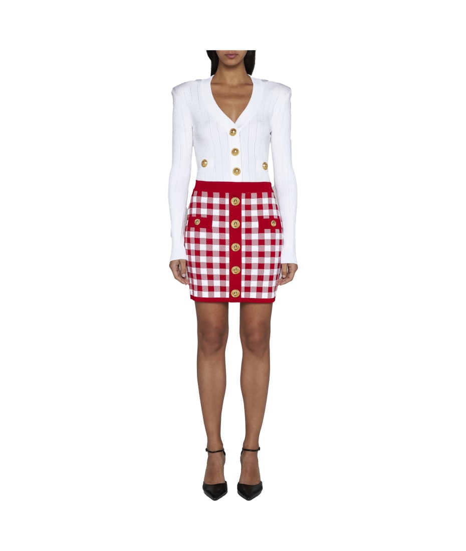 【関税&送料込み】Balmain Viscose Blend Miniskirt Balmain Viscose-blend Knit Miniskirt | italist