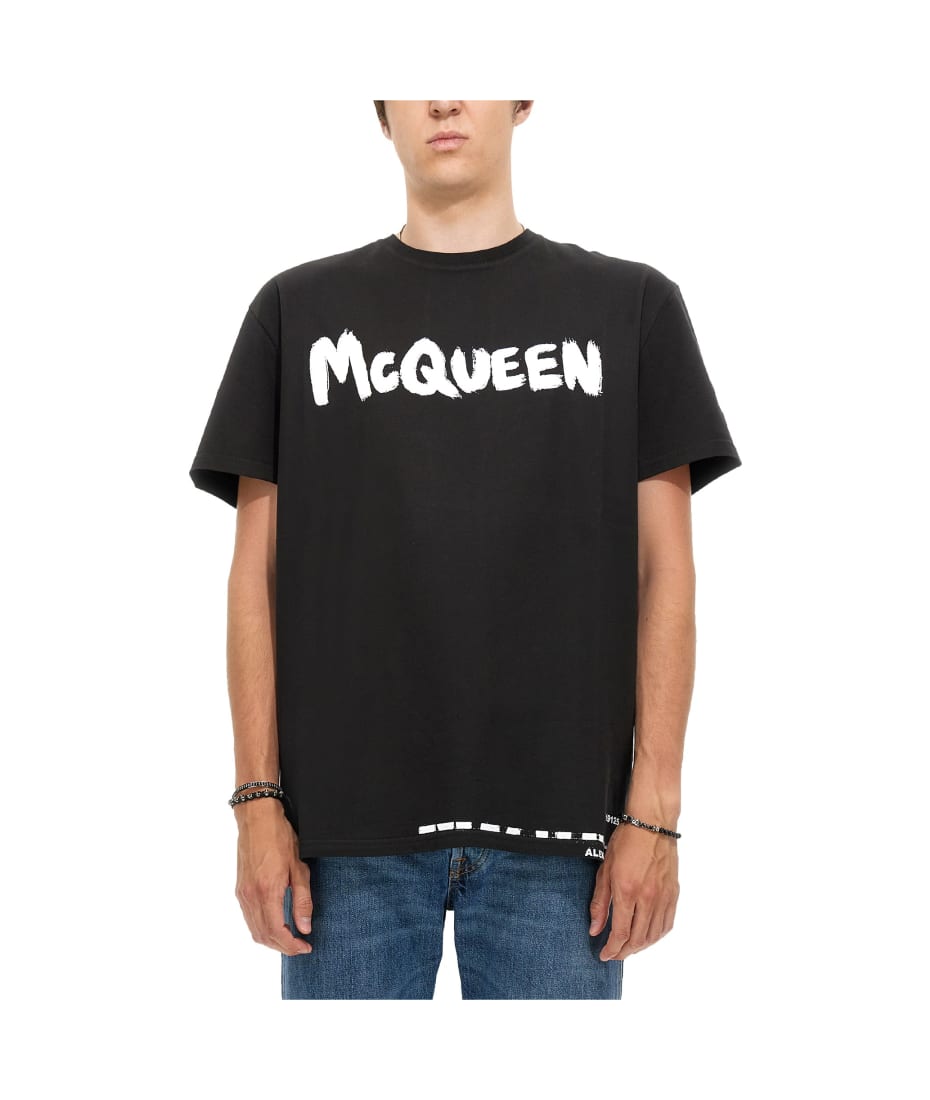 日本製 匿名配送☆Alexander in McQueen☆ McQueen Graffiti Black