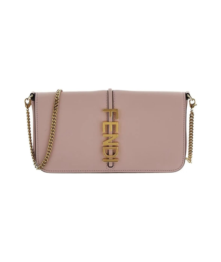 Fendi Baguette Logo-detailed Phone Pouch in Pink