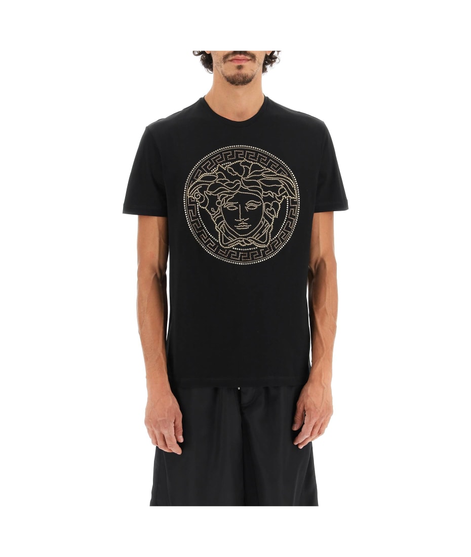 Versace - Medusa Studded Taylor Fit T Shirt - Black