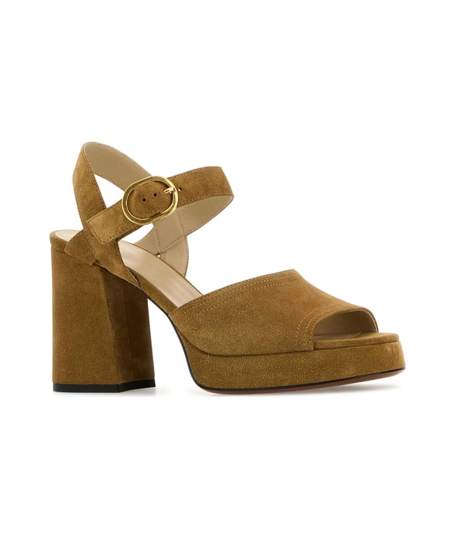 サンダル・ミュール VALENTINO Mustard suede VLogo Signature sandals Valentino Garavani Mustard Suede Vlogo Signature Sandals