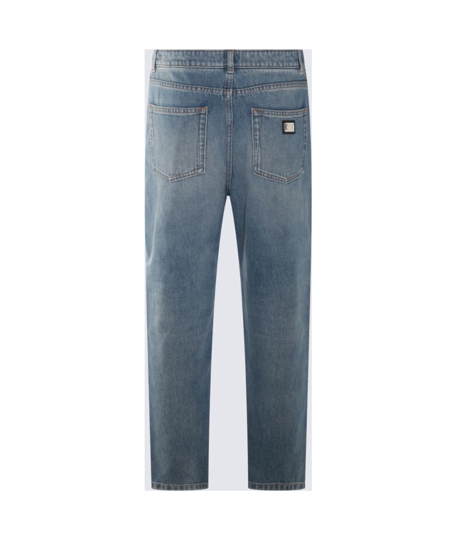 デニム・ジーパン DOLCE  GABBANA Women Denim Pants FTC7BDG8LW2S9001 BLUE Denim jeans with ripped details and appliqués in Multicolor