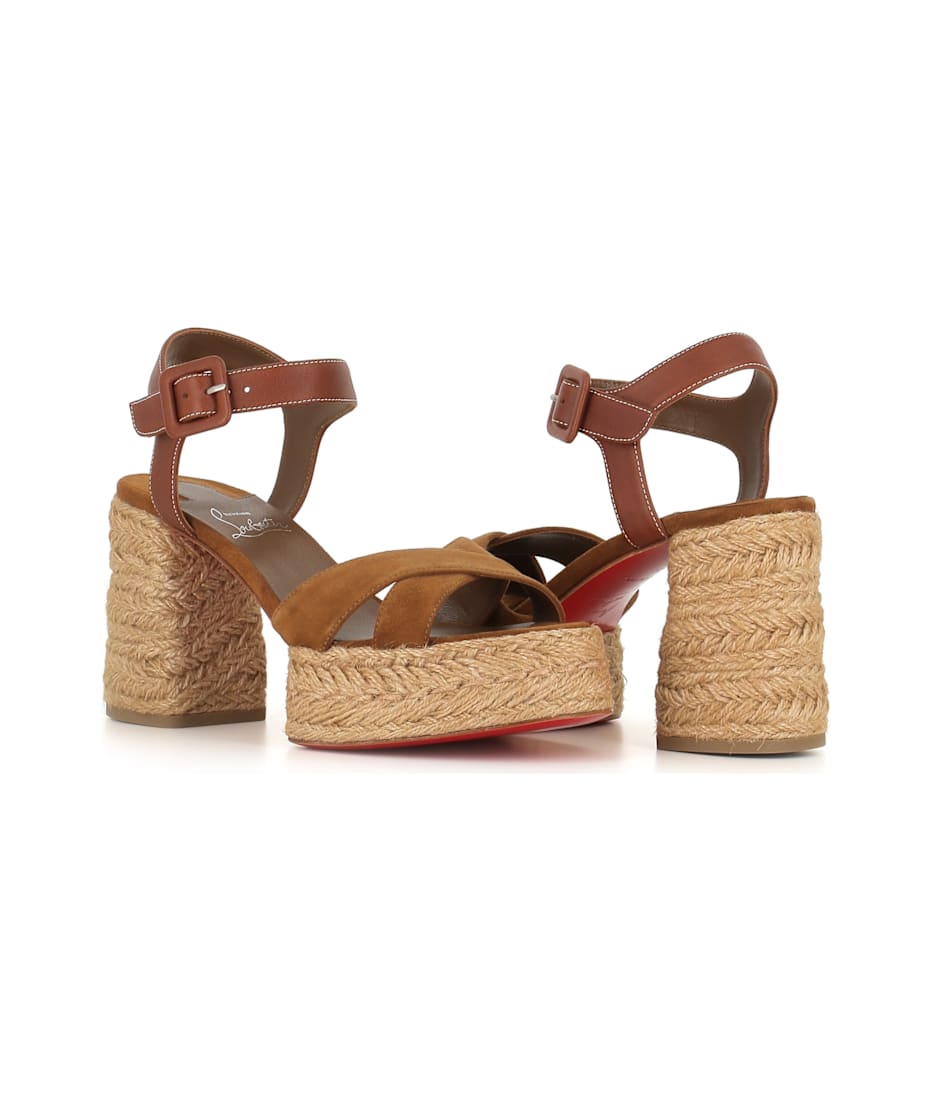 【送料&関税込】Christian Louboutin Sandal Calakala 85 CHRISTIAN LOUBOUTIN Calakala 85 leather espadrille platform