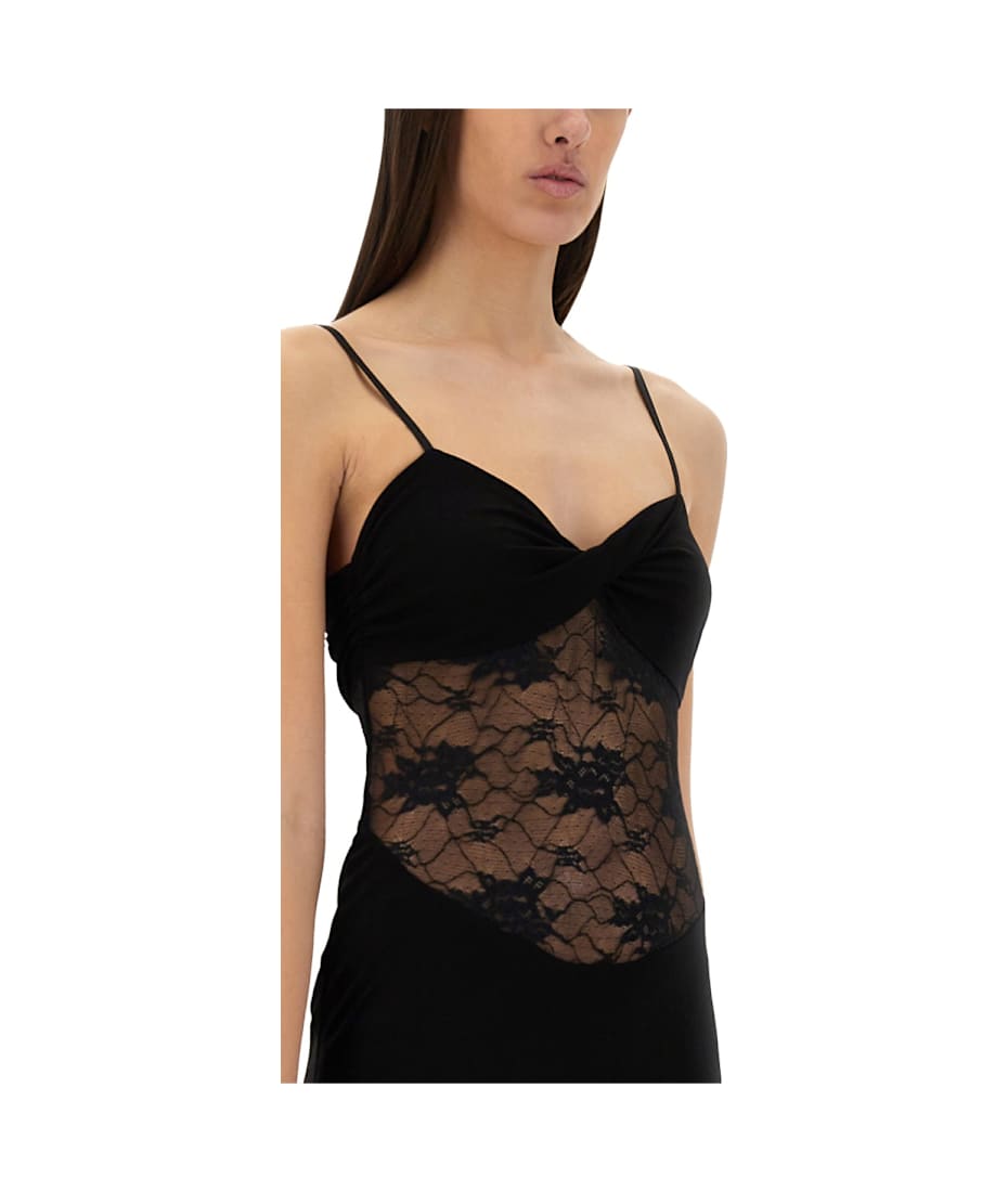 ワンピース NINA RICCI MERMAID DRESS WITH LACE INSERTS Mermaid Dress With Lace Inserts In Black - Nina Ricci