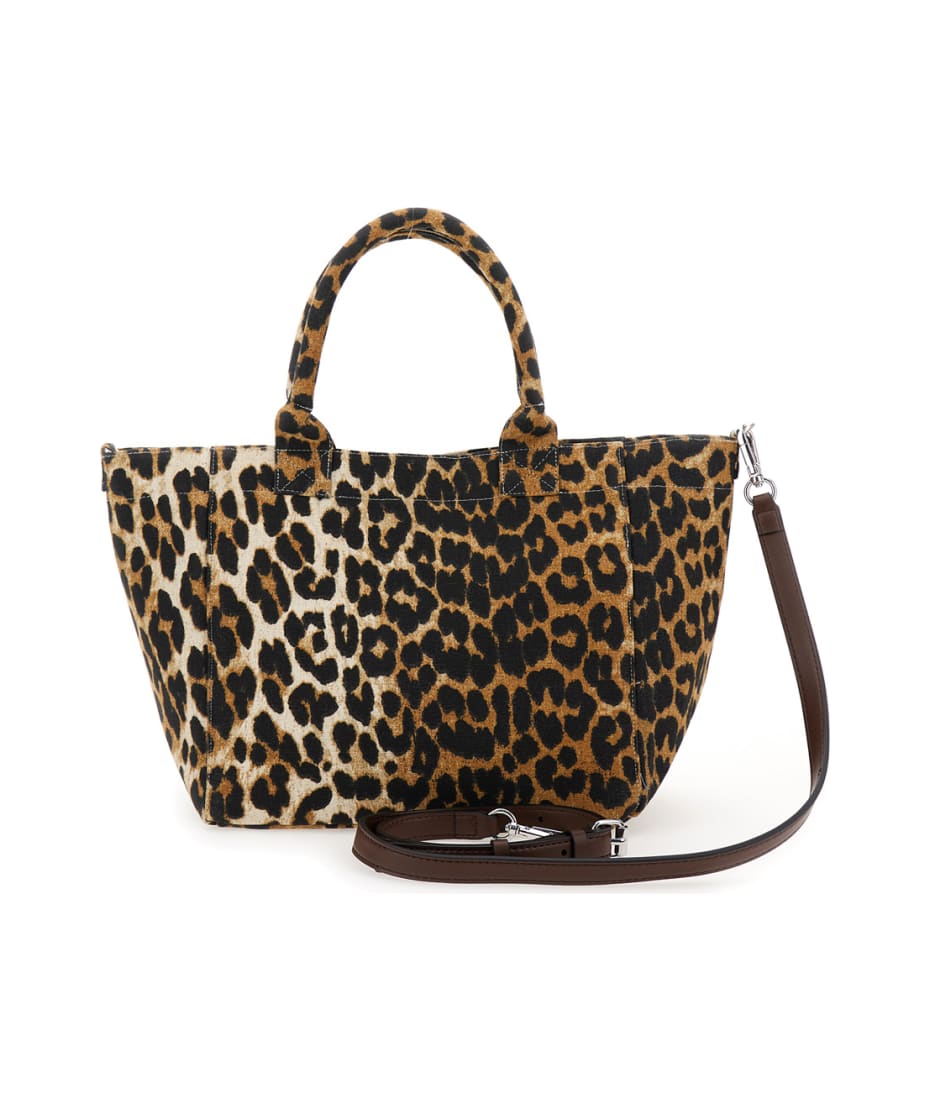 トートバッグ Ganni Shopping leopard embroidery logo Ganni Shopping Leopard Embroidery Logo | Balardi