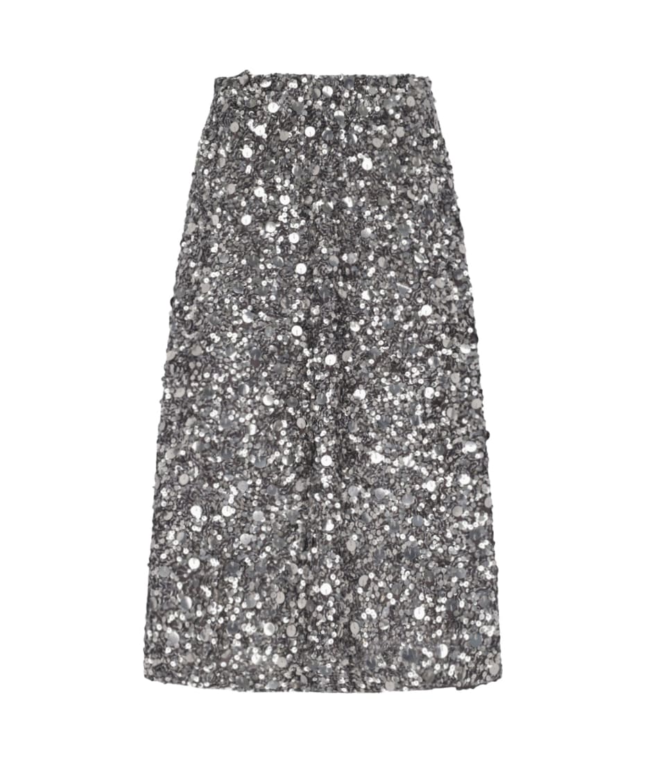 スカート P.A.R.O.S.H. White midi skirt with sequins P.A.R.O.S.H. White midi skirt with sequins | TheDoubleF