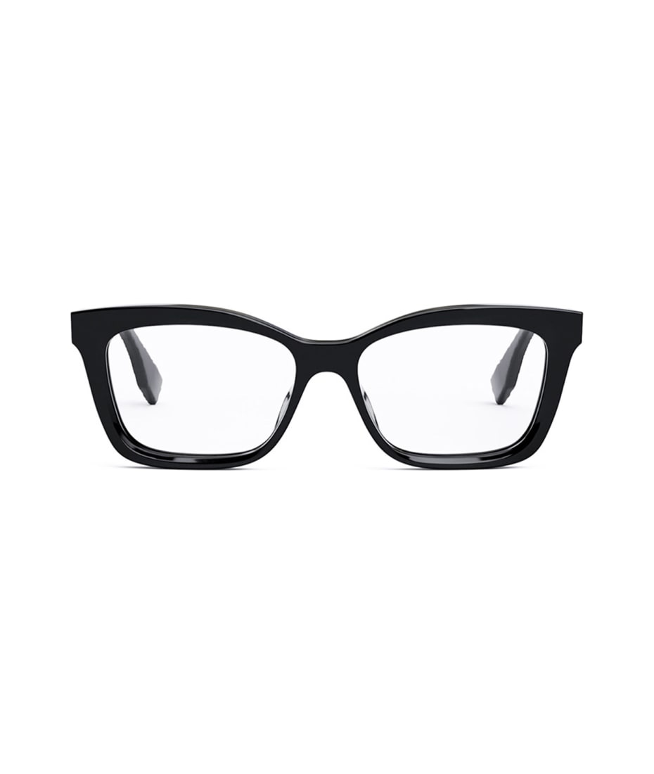 メガネ FENDI FW25 Fendi - FE50057I - shiny black (FE50057I 001) FENDI Lettering FE50057I 001 Black Cat Eye Glasses - US