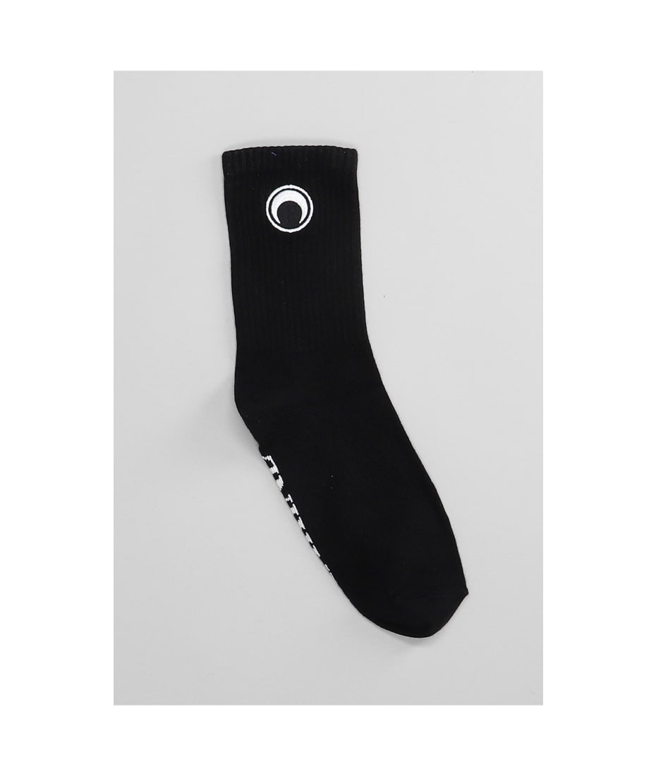 ショーツ MARINE SERRE Women Socks WUW052ACJER0005 BK99 BLACK Recycled Mesh Flock Tights • Marine Serre