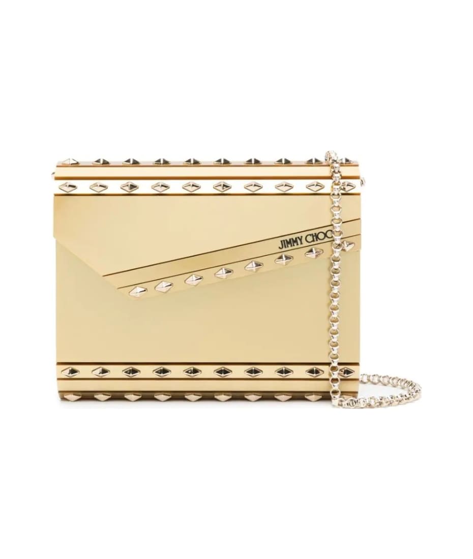 Jimmy Choo Gold Acrylic Clutch Bag With Studs | italist, ALWAYS