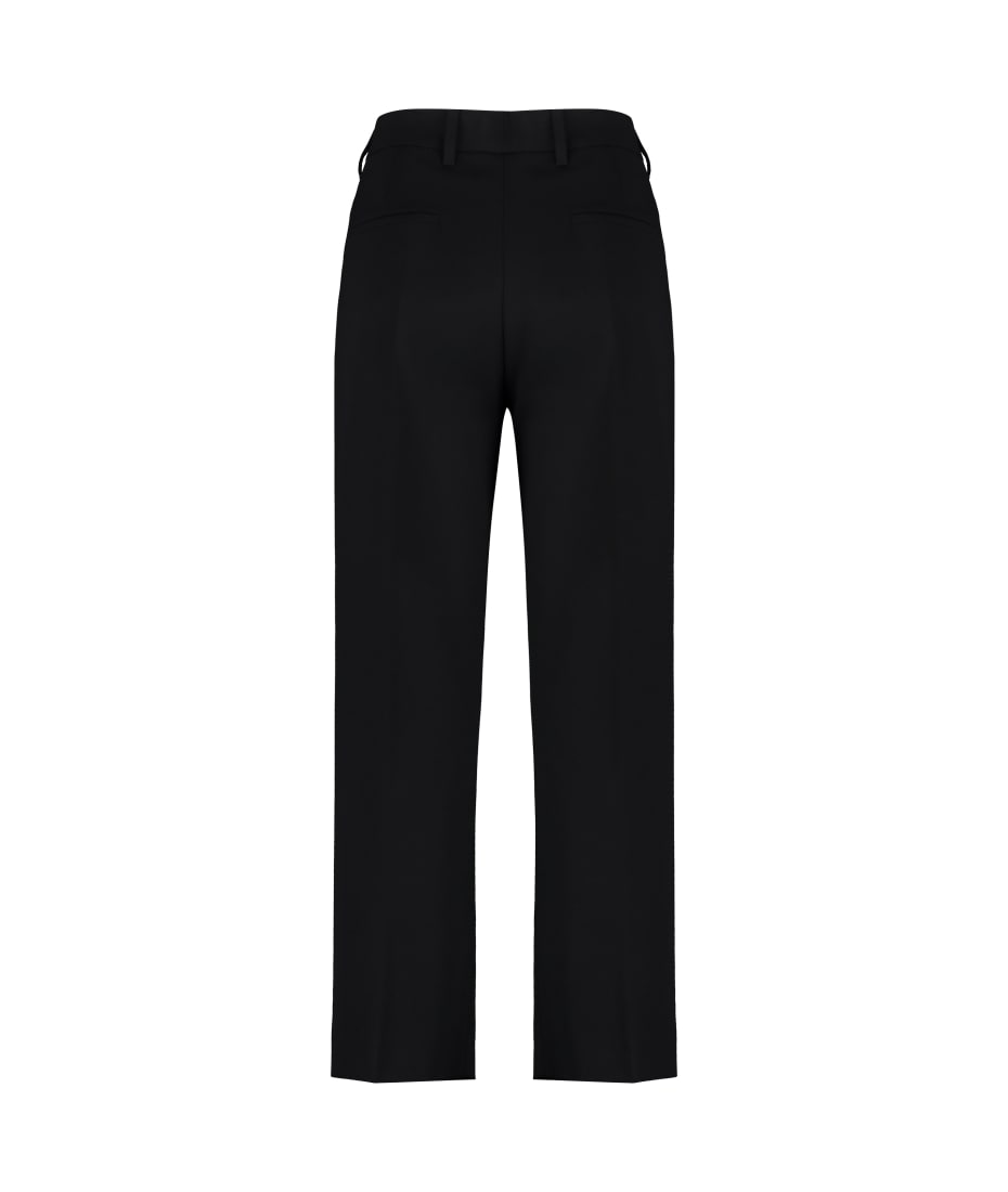 Prada Wool Cropped Trousers - black