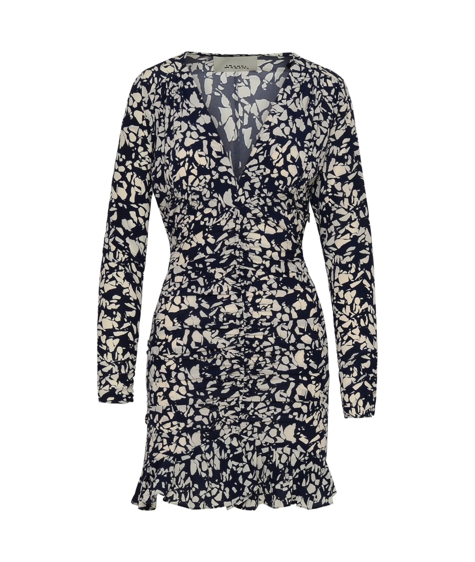 【送料&関税込】Isabel Marant Lara V-neck Long Sleeved Dress Lara printed silk-blend minidress in pink - Isabel Marant