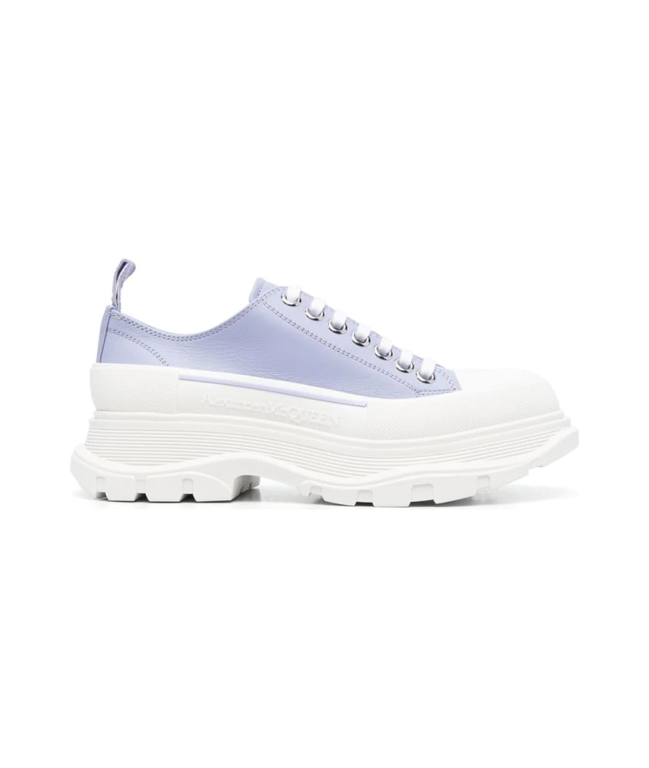【関税込み】Tread Slick Sneakers - Alexander Mcqueen - Lilac Alexander McQueen Lilac And White Tread Slick Laced Shoes