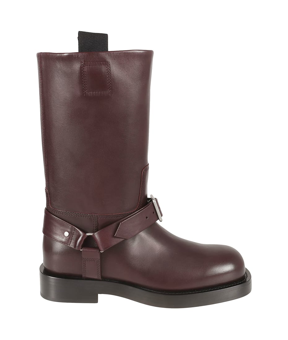 【関税＆送料込み】Burberry Saddle Boots Burberry Saddle knee-high Leather Boots | Black | FARFETCH