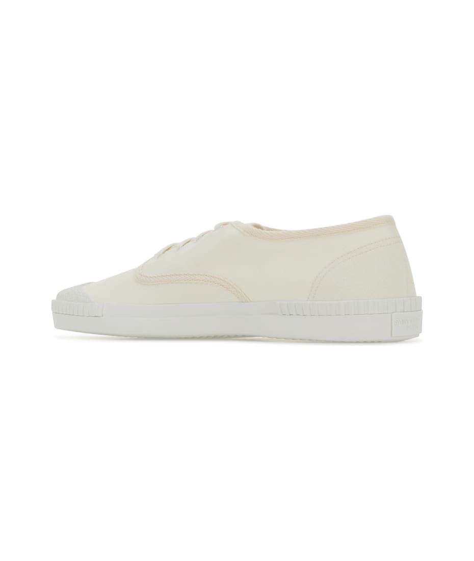 Saint Laurent Ivory Canvas Wes Sneakers | italist