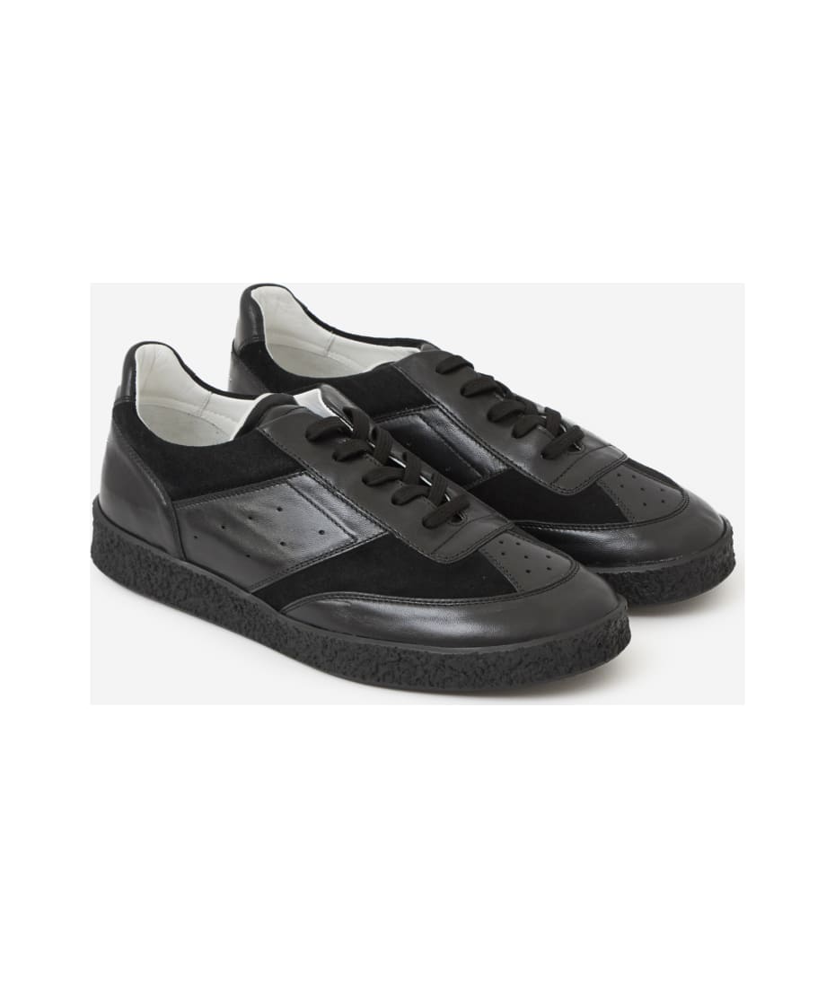 【関税＆送料込み】Mm6 Maison Margiela Leather Sneaker MM6 Maison Margiela Leather Sneakers | Black | FARFETCH