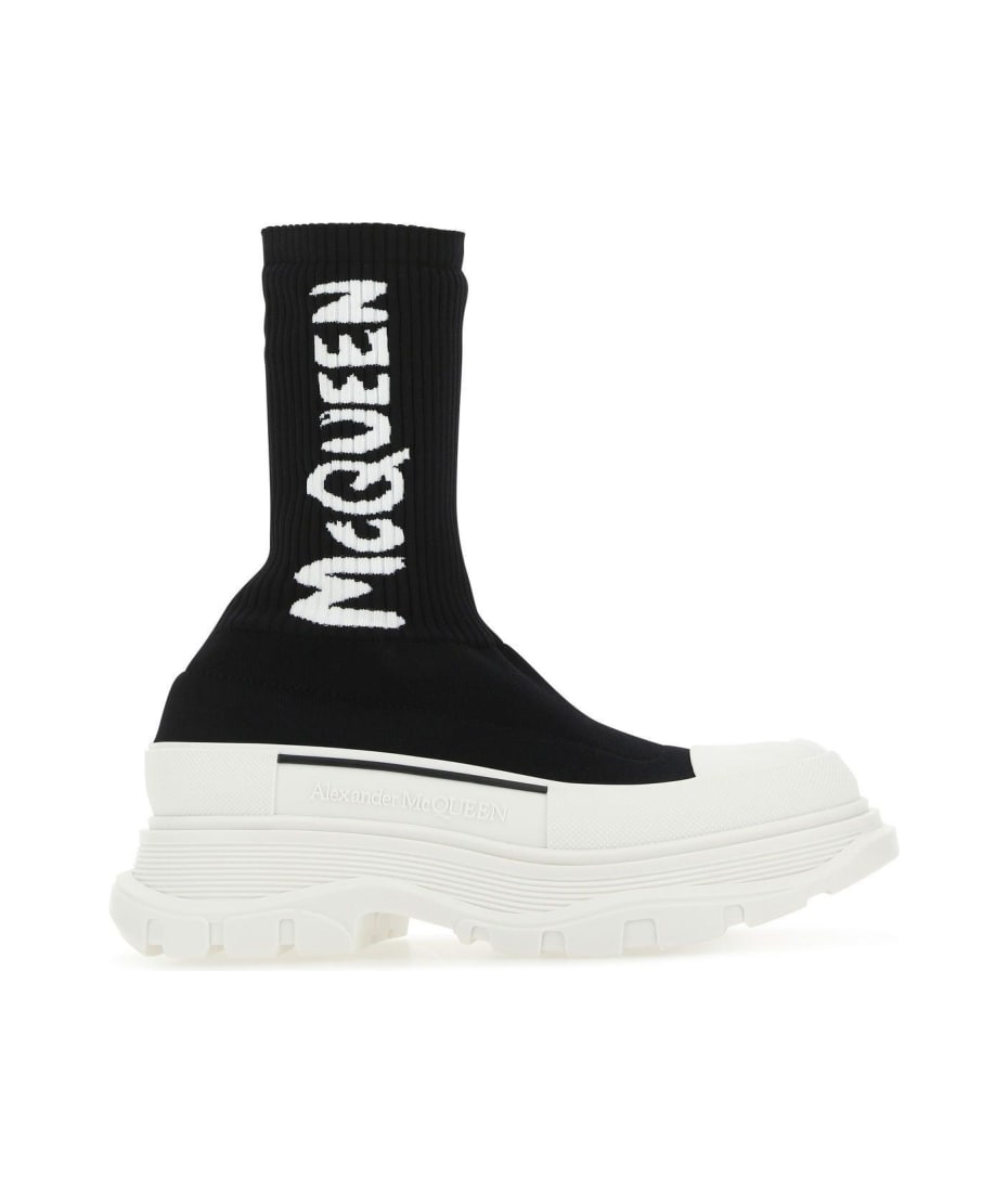 スニーカー ALEXANDER MCQUEEN Black Stretch Nylon Tread Slick Sneakers Alexander McQueen Black Stretch Nylon Tread Slick Sneakers