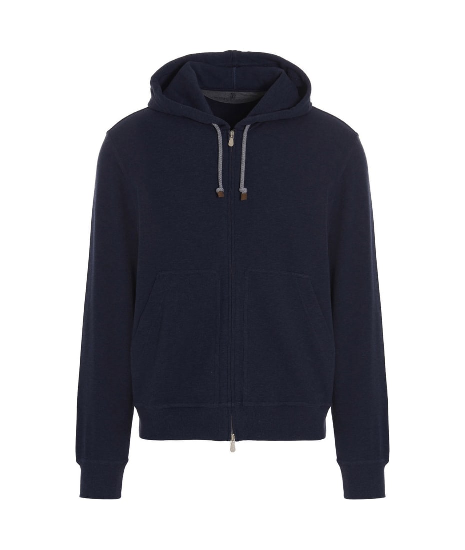 Brunello Cucinelli Cotton Hoodie - Blue