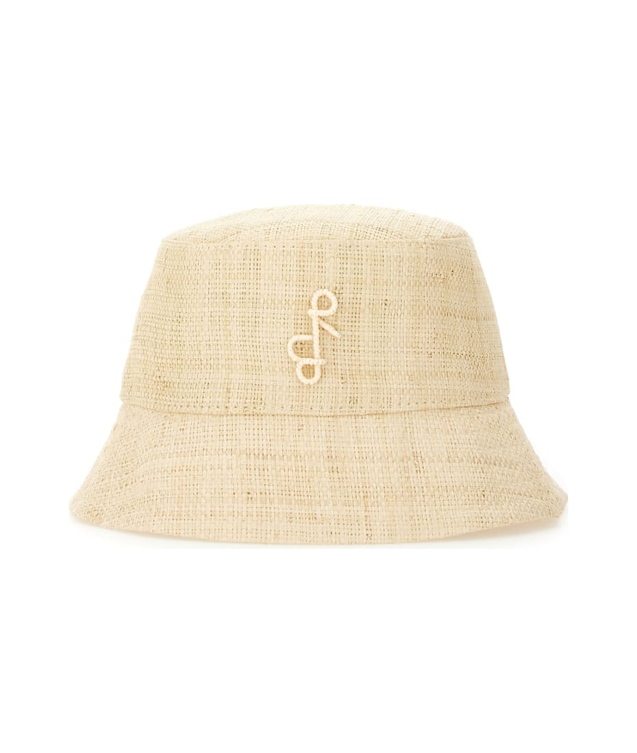 【RUSLAN BAGINSKIY】ストローバケットハット RUSLAN BAGINSKIY Embroidered straw bucket hat | NET-A-PORTER