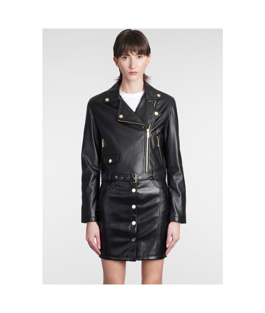 レザージャケット・コート CHIARA FERRAGNI Women Leather Jackets 73CBS408CNV7D899 Black Chiara Ferragni Faux leather biker jacket | 73CBS408CNV7D899