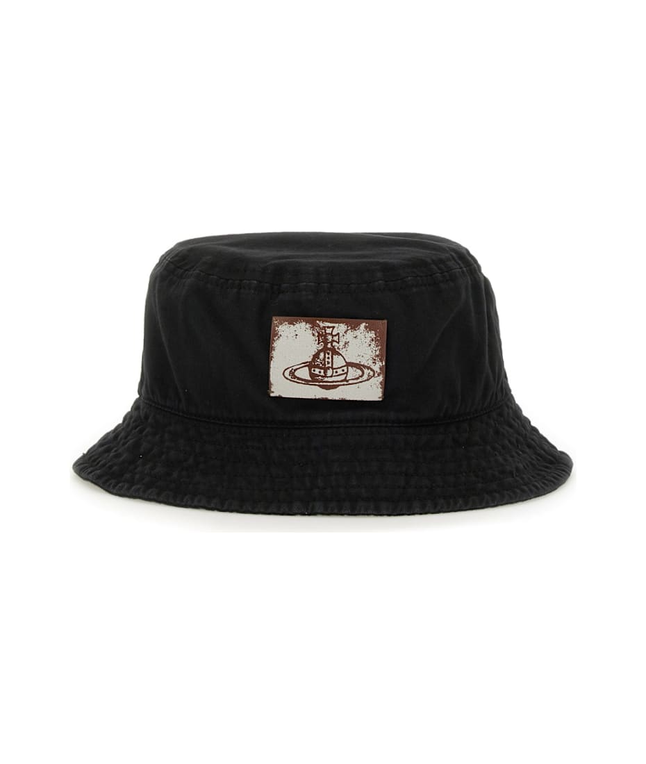 ハット Vivienne Westwood BUCKET HAT WITH LOGO (81020009 W016EN401) Vivienne Westwood Bucket Hat With Logo | italist