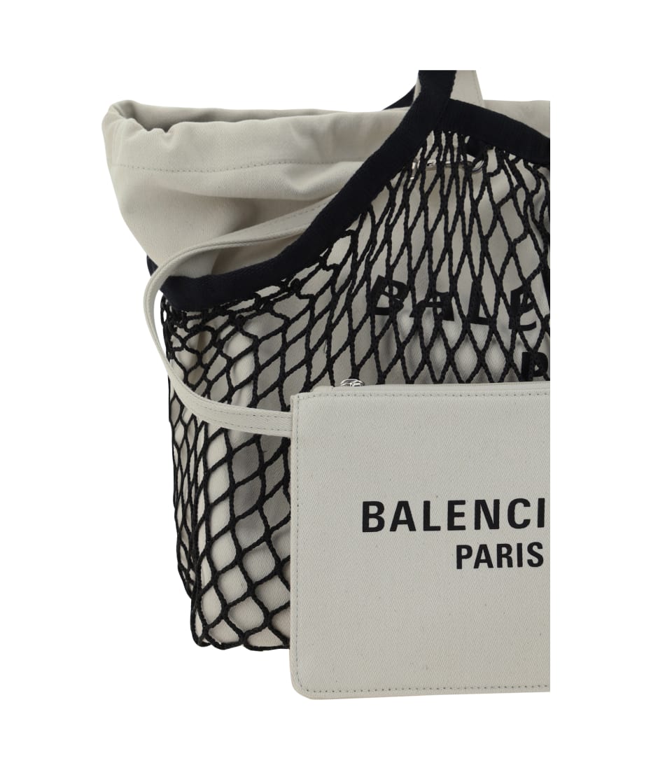 Balenciaga Two-tone Canvas And Mesh Medium 24/7 Shopping Bag