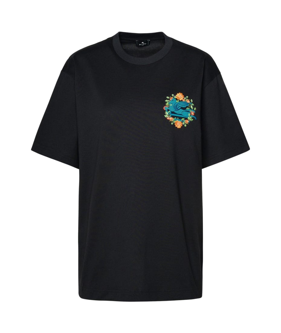 Tシャツ・カットソー ETRO T-SHIRT WITH PEGASUS EMBROIDERY (WRJB0007_AC036N0000) Etro T Shirt with Pegasus Embroidery - 100% Cotton – LOZURI®