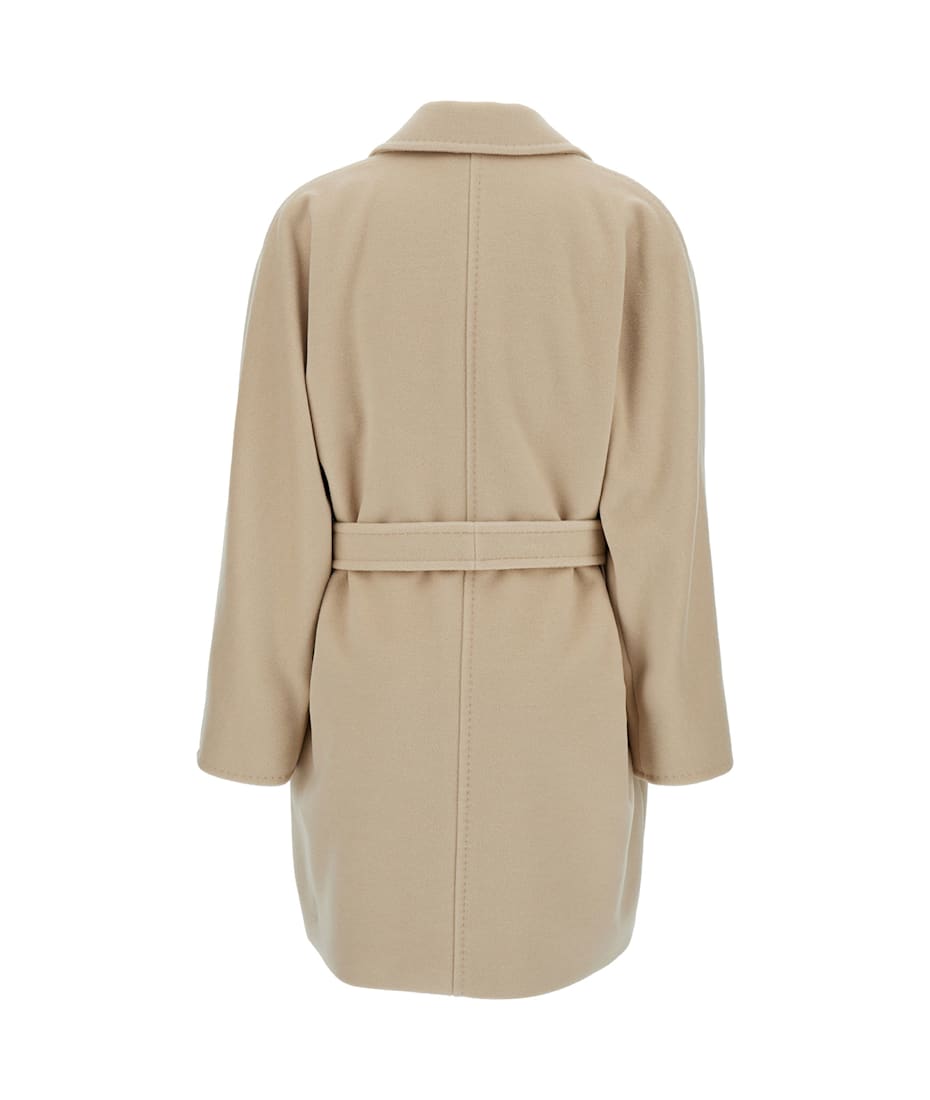 ジャケット Max Mara Beige double-breasted coat in wool and cashmere Max Mara Beige Double-breasted Coat With Matching Belt In