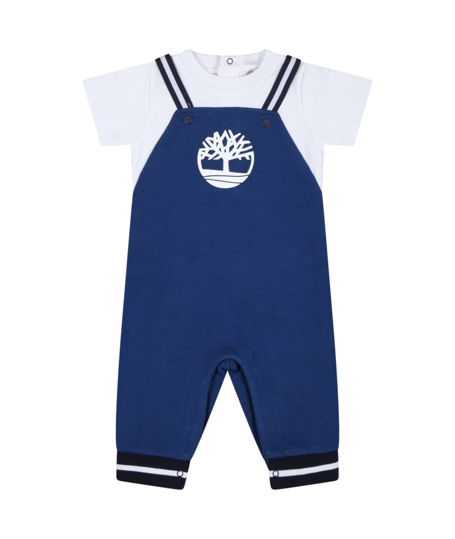 Timberland Blue Jumpsuit For Baby Boy With White Tree | ALWAYS LIKE A SALE