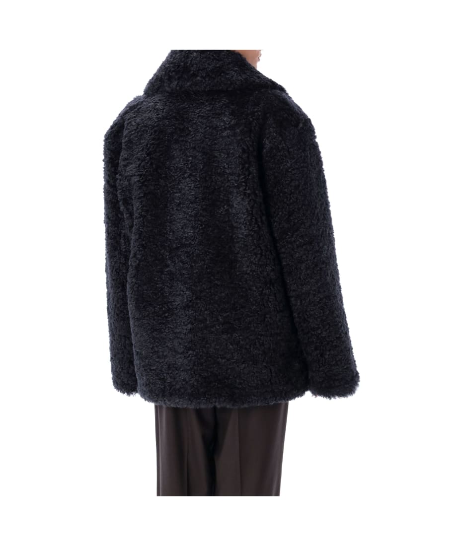 コート Stella McCartney ECO FUR SHORT COAT (6800883EU901 4000) Stella McCartney Navy Eco Fur Short Coat FW24 – LOZURI®