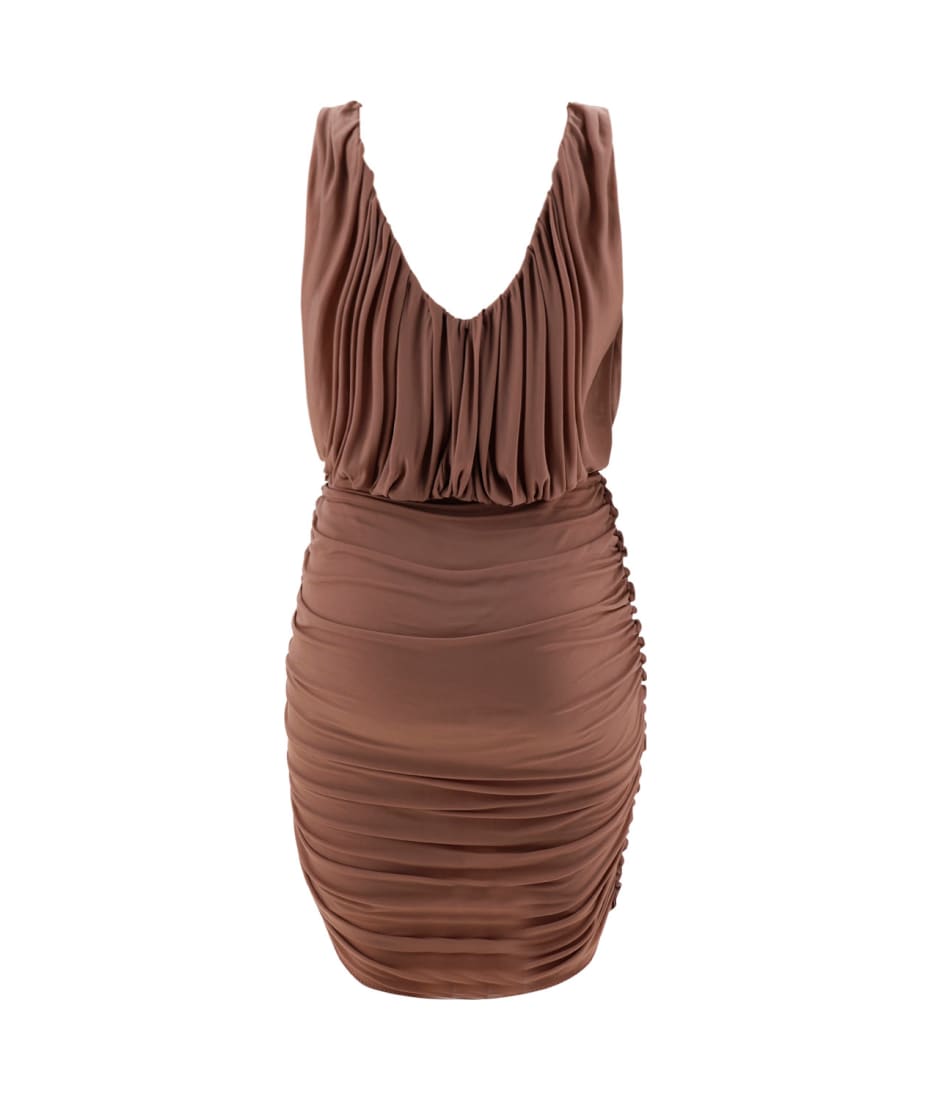 ワンピース Saint Laurent Antiqued pink cupro mini dress Saint Laurent Pink Cupro Dress | italist