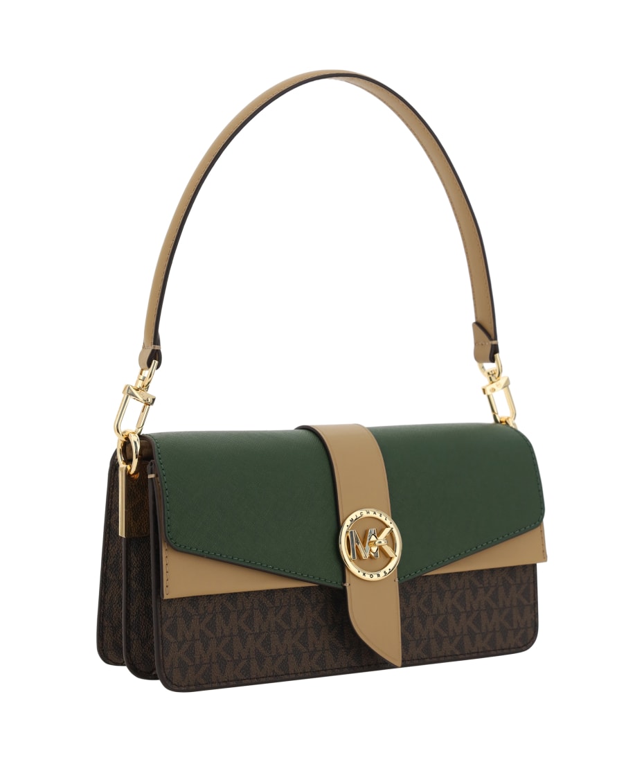 Michael KorsGreenwich Small Logo Jacquard Crossbody Bag/Heritage