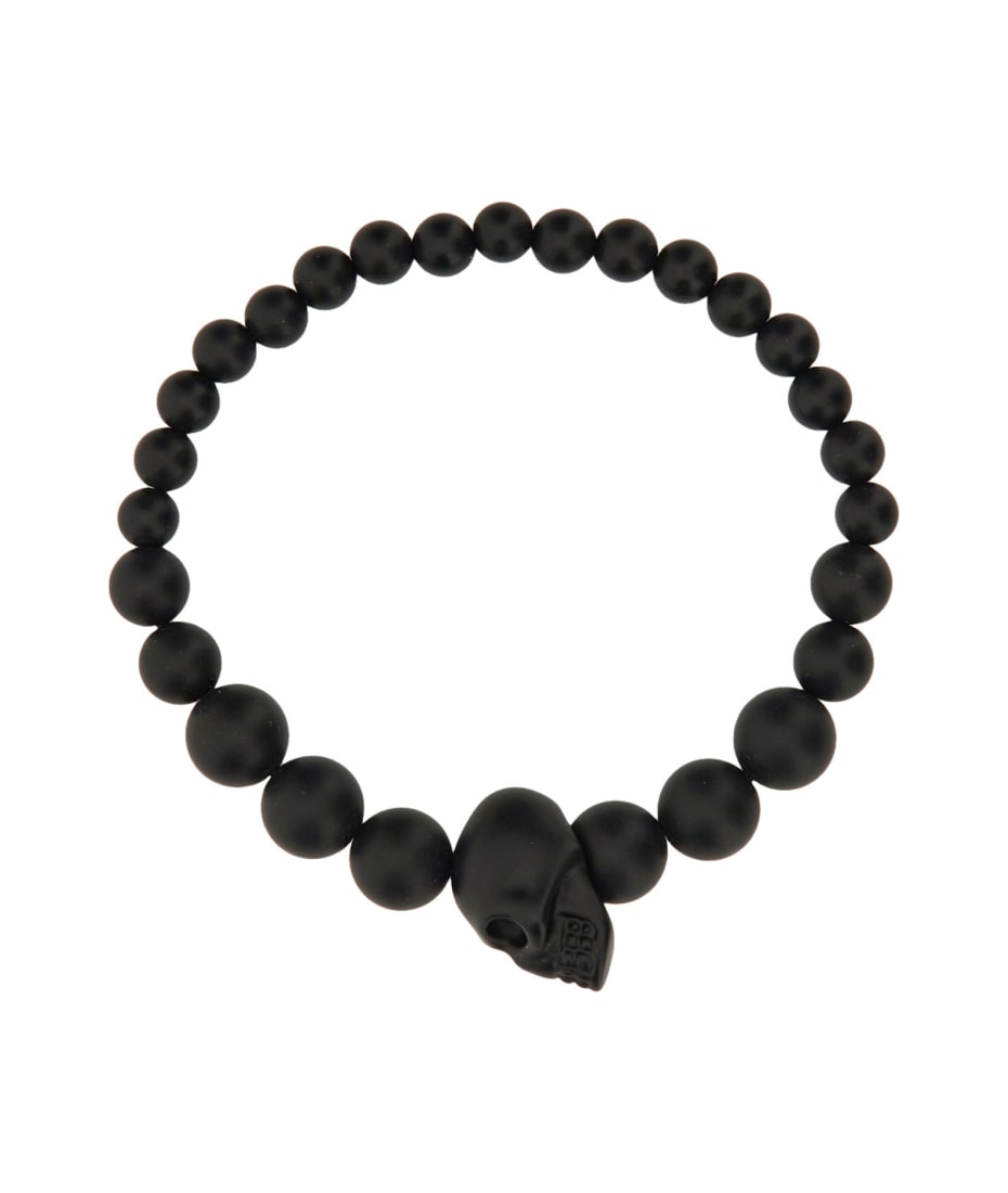 【送料&関税込】Alexander McQueen Skull Beaded Bracelet Alexander McQueen Skull Beaded Bracelet | Black | FARFETCH