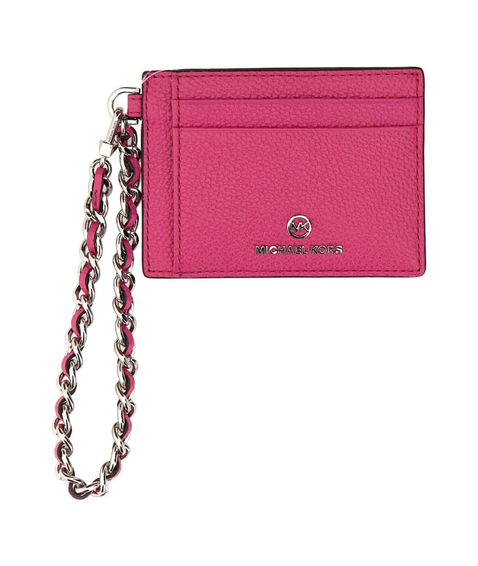 Michael Kors Pink Small Pebbled Leather Card Case