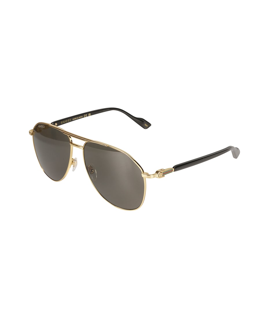 Saint Laurent Eyewear monogram-plaque pilot-frame Sunglasses