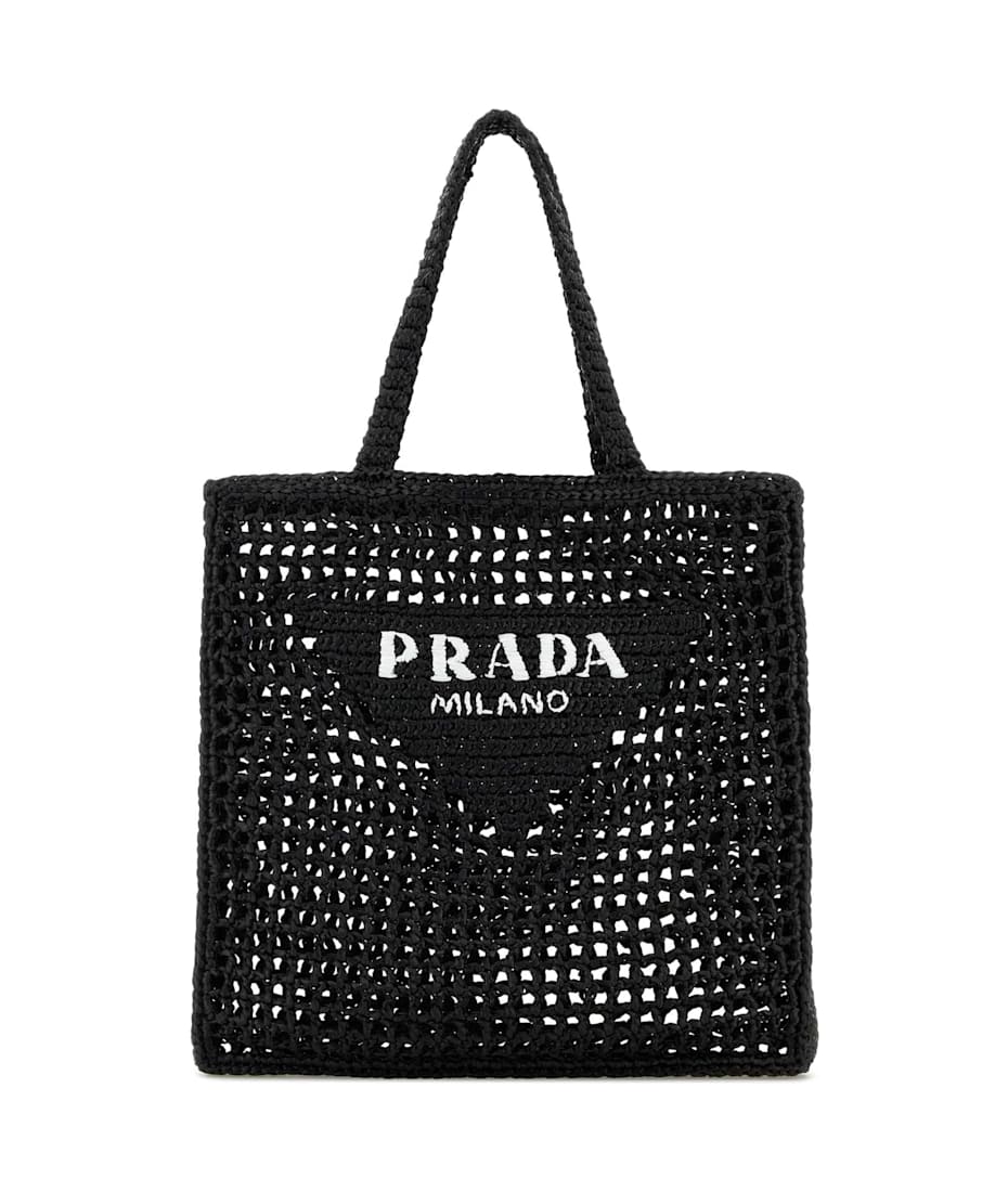 Prada Pink Raffia Shopping Bag | italist