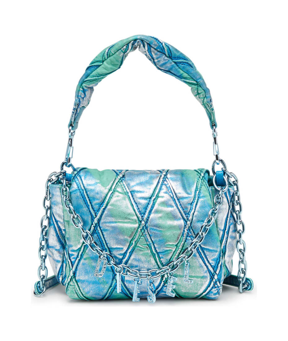 Women's Charm-D S-Small handbag in quilted denim | Blue | Diesel