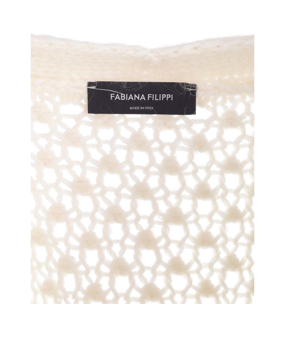 Fabiana Filippi Ivory Oversized Cardigan | italist