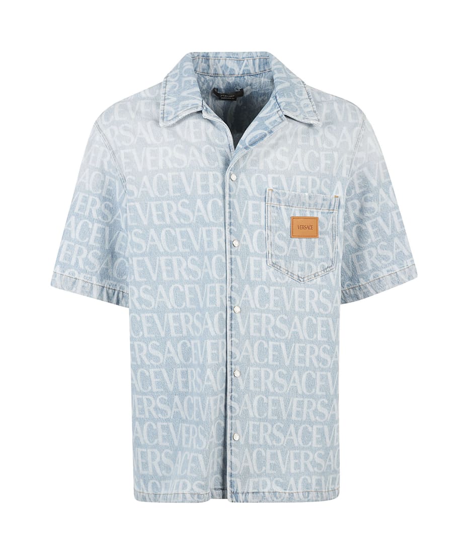 Versace Blue Allover Shirt