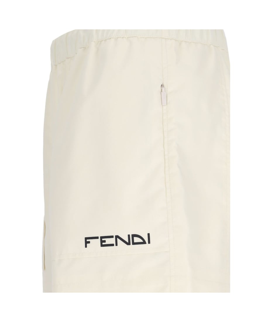 Fendi backpack Logo Track Shorts - Beige