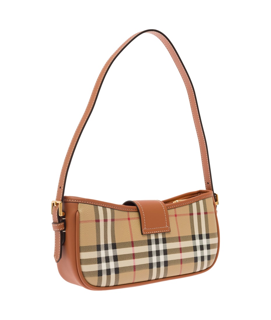 Burberry Mini Bowling Vintage Brown Checkered Top Handle Bag New FW23