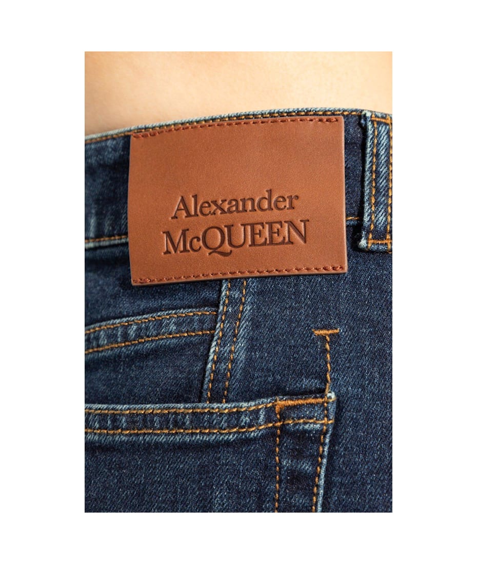 【送料&関税込】Alexander McQueen Log Patch Denim Midi Skirt Alexander McQueen Log Patch Denim Midi Skirt | italist