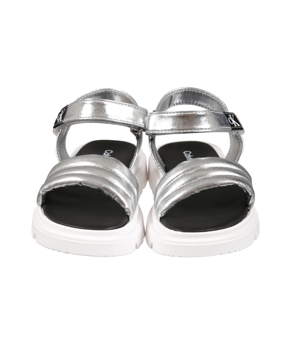 Calvin Klein Silver Sandals For Girl | italist