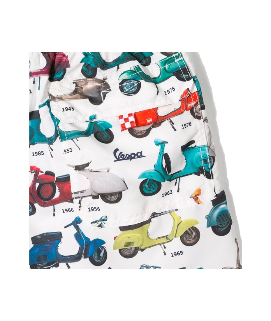 MC2 Saint Barth Man Classic Swim Shorts With Vespa® Print Vespa
